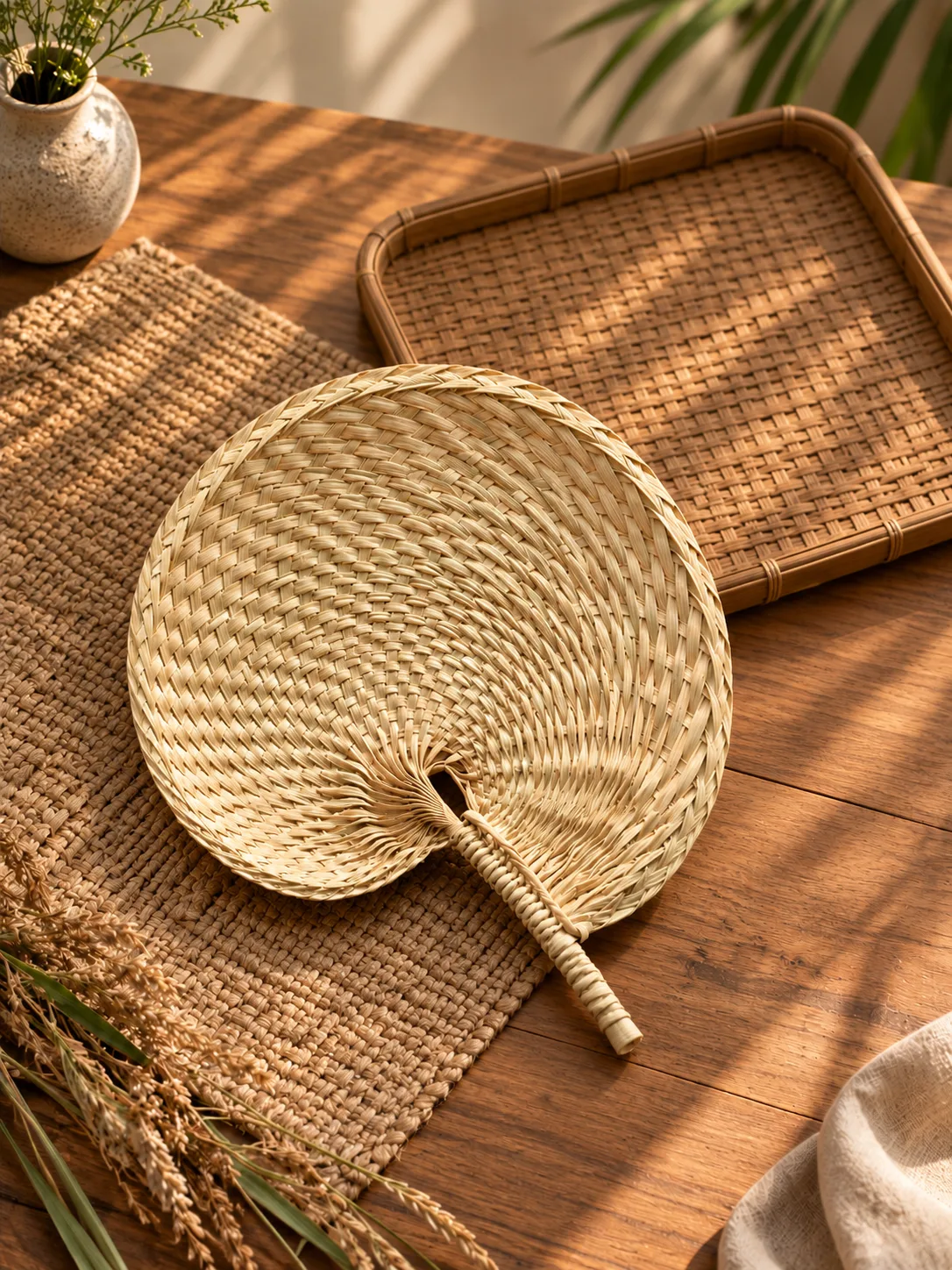 Natural Woven Fans