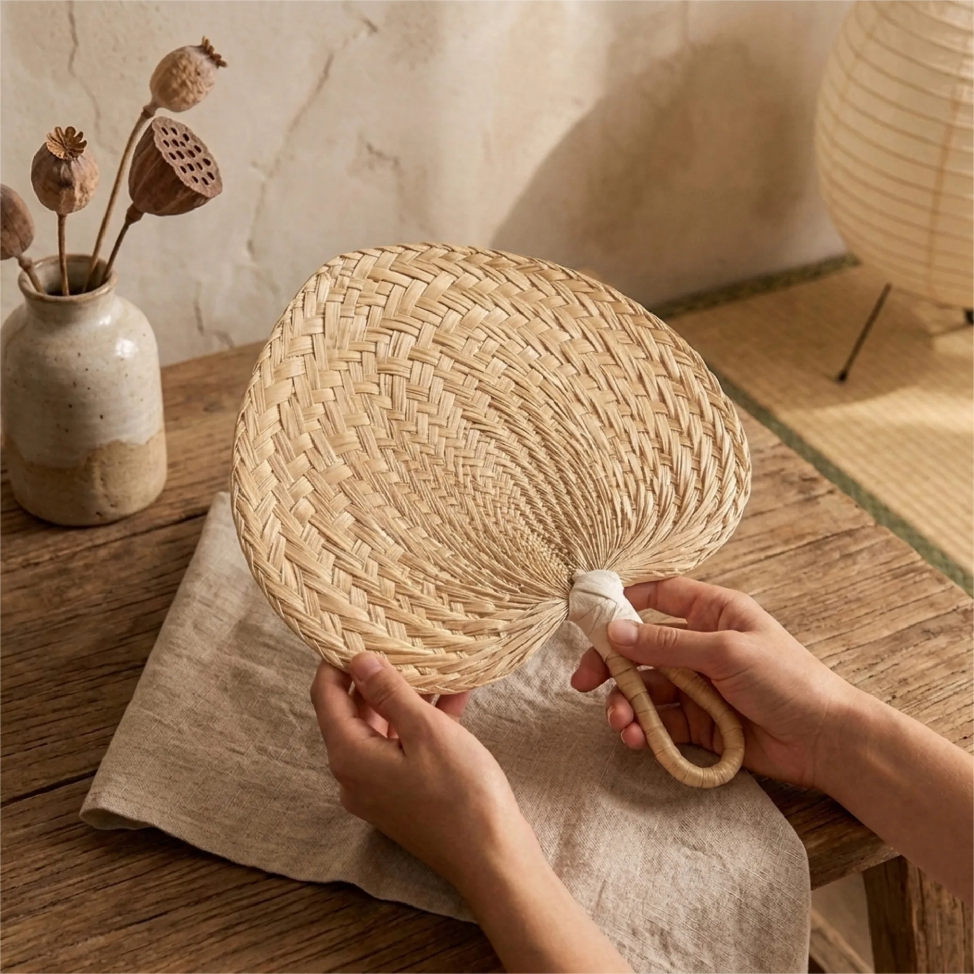WOVENA Custom Woven Hand Fan Reference Images